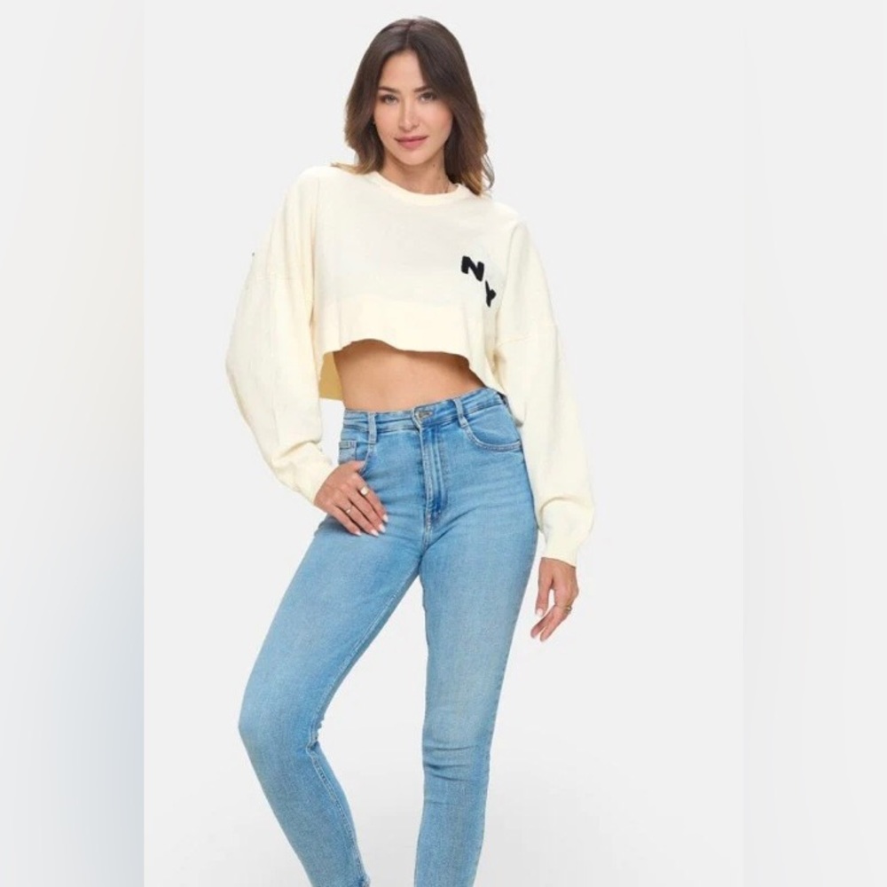 NWT SPIRIT JERSEY New York Sweater Crop Top. Size XXL $99 - Picture 2 of 5